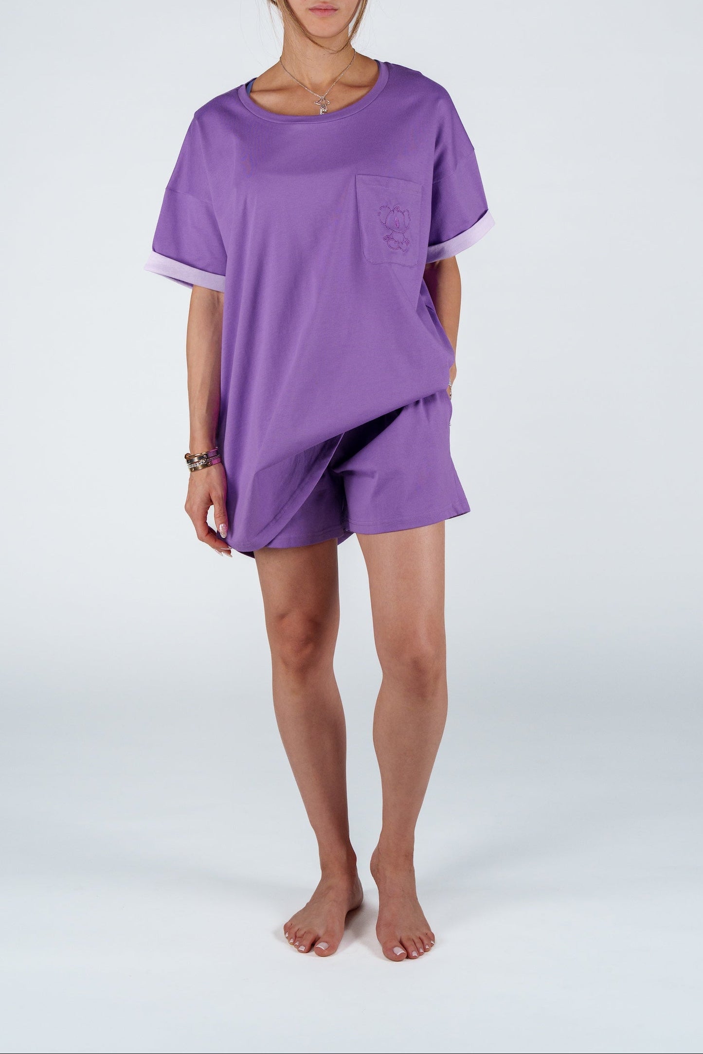 Lavender Field Oversized Tee Set